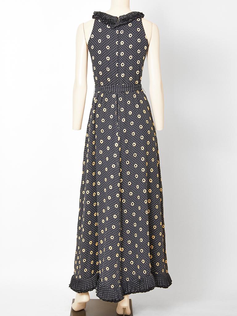 Victor Costa Romantica Dotted Swiss Maxi Dress In Good Condition In New York, NY