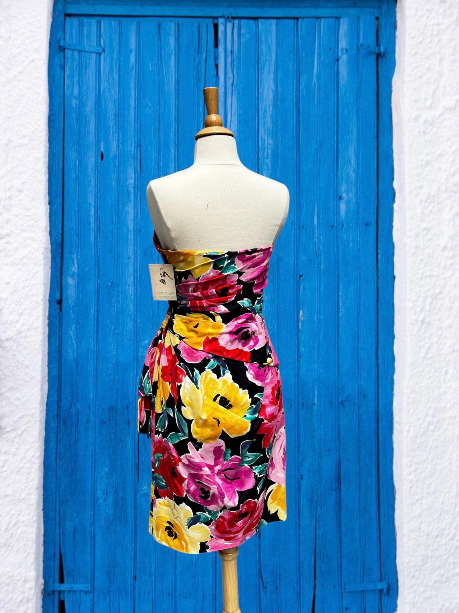 Victor Costa Tropical Mini Dress, Circa 1980s For Sale 1