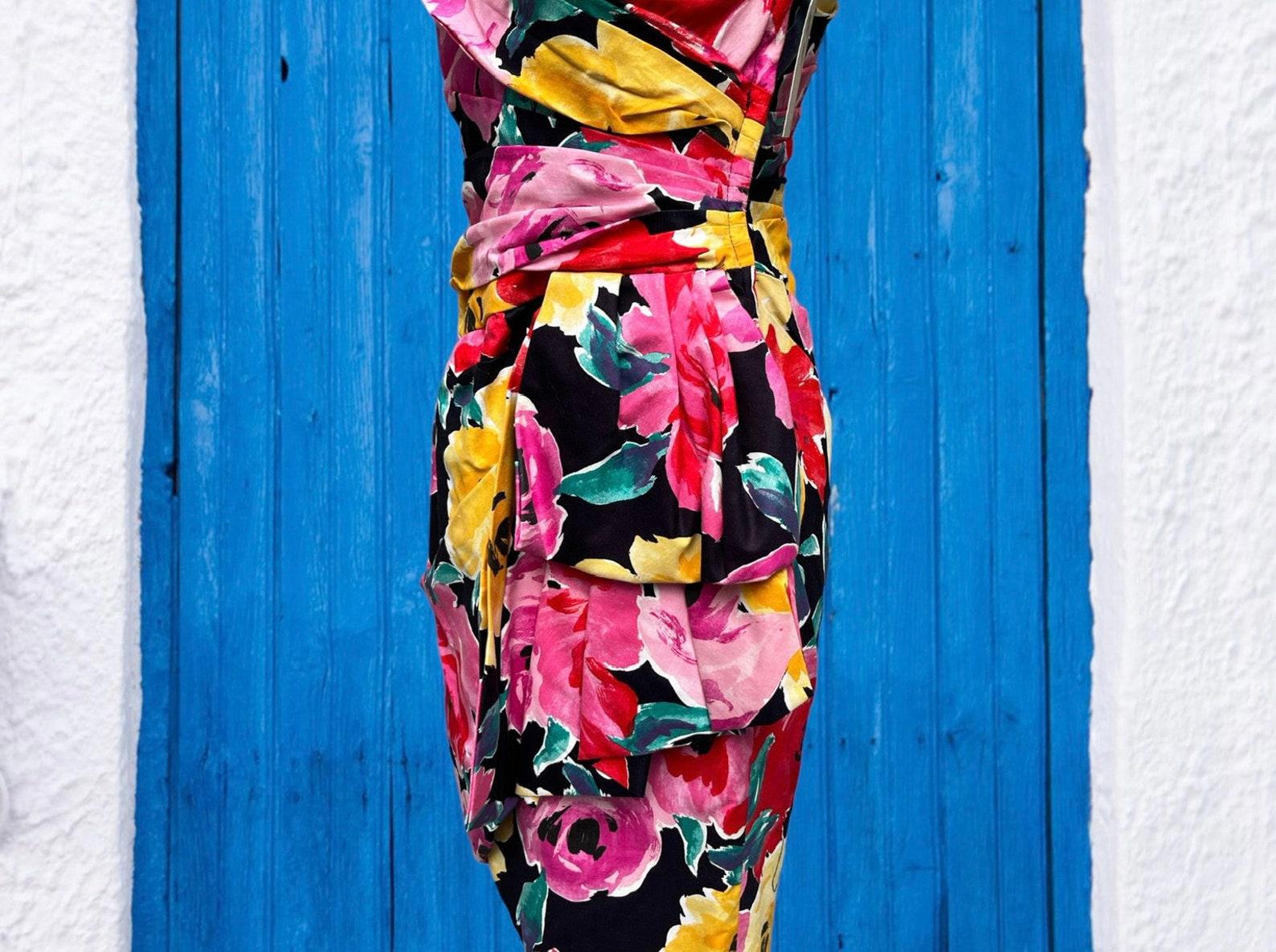 Victor Costa Tropical Mini Dress, Circa 1980s For Sale 3