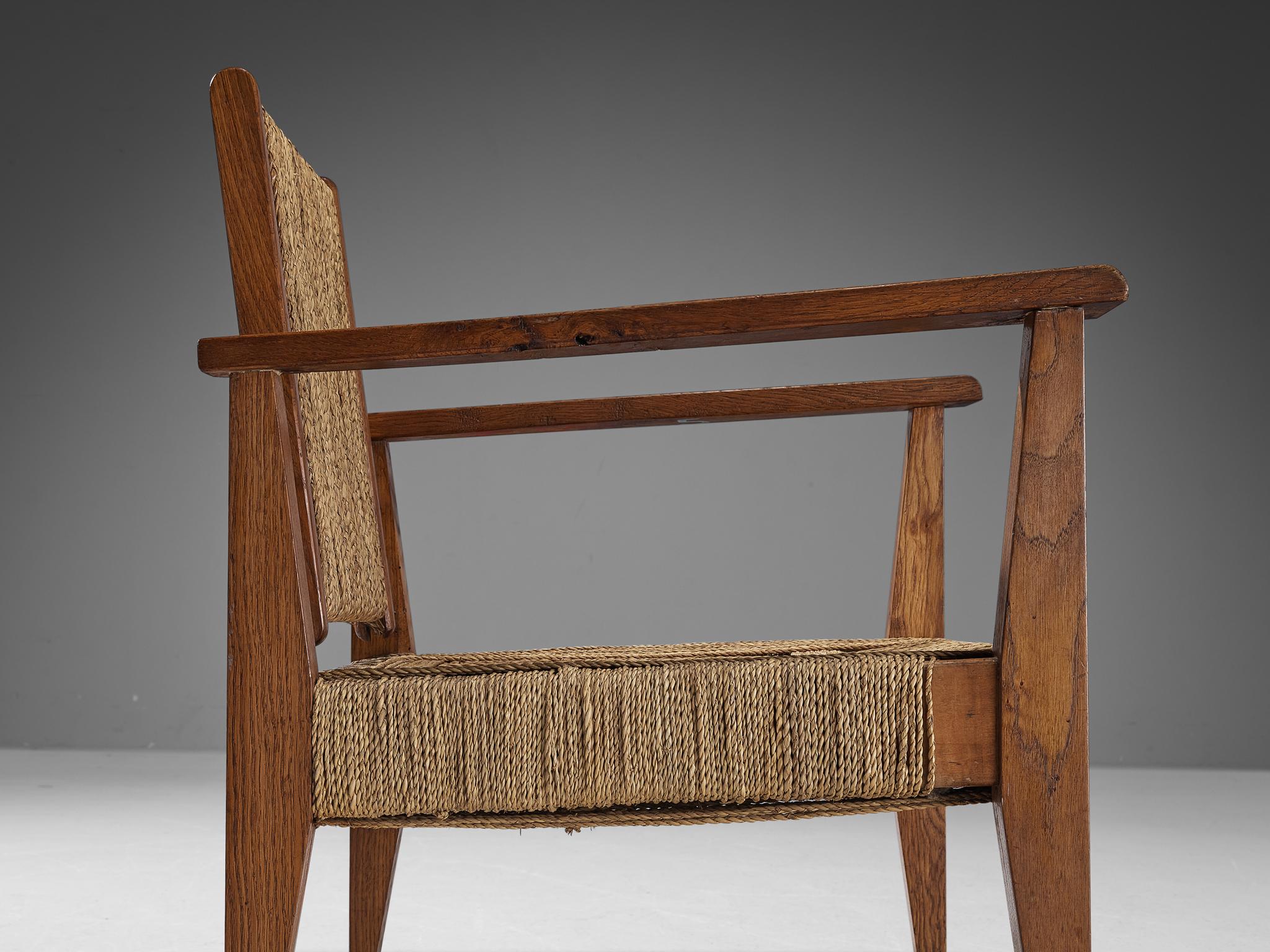 Victor Courtray Pair of Armchairs in Oak and Straw 4