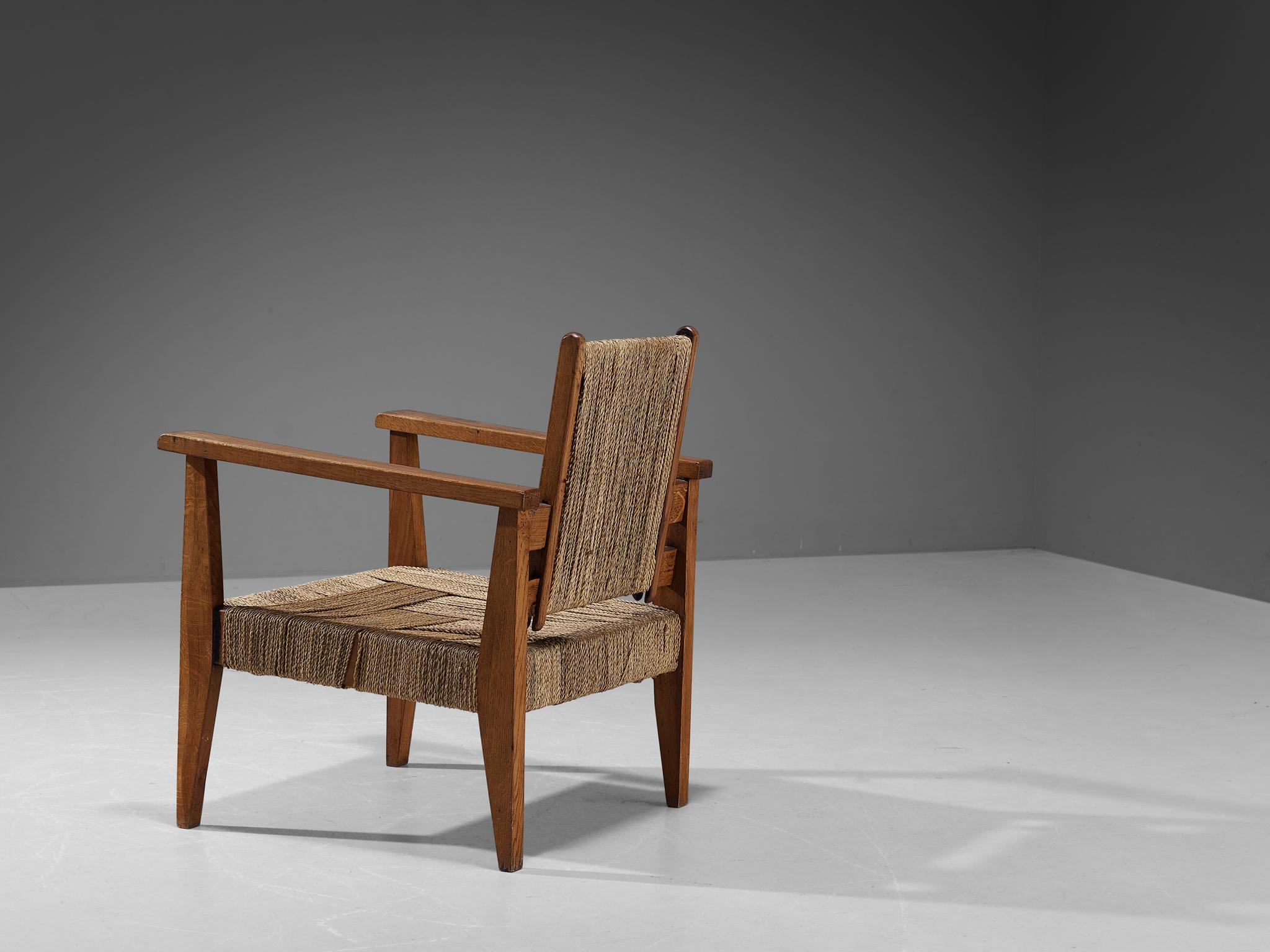Victor Courtray Pair of Armchairs in Oak and Straw 7