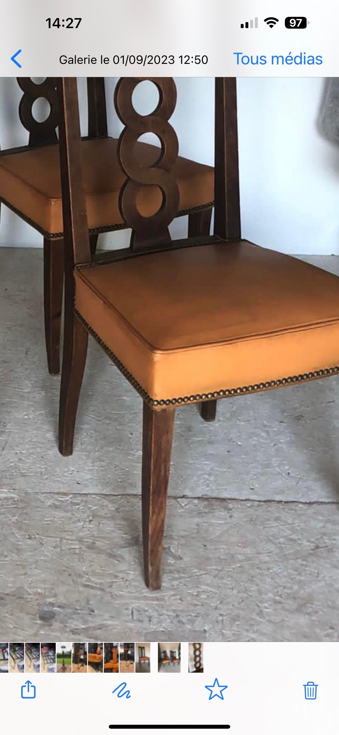 French Victor Courtray set of four chairs For Sale