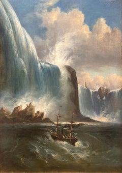 "Niagara Falls" Victor de Grailly, Hudson River School, New York Landscape