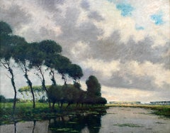 Victor De Groux, Brussels 1895 – 1975, Belgian Painter, Landscape at the River