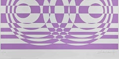 Abstract Composition in Purple - Screen Print by V. Debach - 1970s