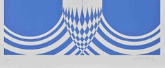 Blue Composition -  Screen Print by Victor Debach - 1970s