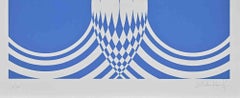 Blue Composition - Screen Print by Victor Debach - 1970s