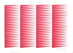 Fuchsine Composition - Original Screen Print by V. Debach - 1970s