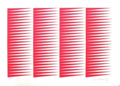 Fuchsine Composition - Screen Print by Victor Debach - 1970s