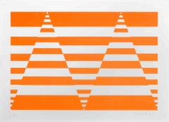 Orange Composition - Screen Print by Victor Debach - 1970s