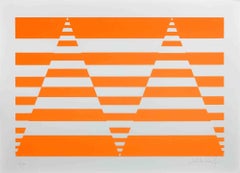Orange Composition - Screen Print by Victor Debach - 1970s