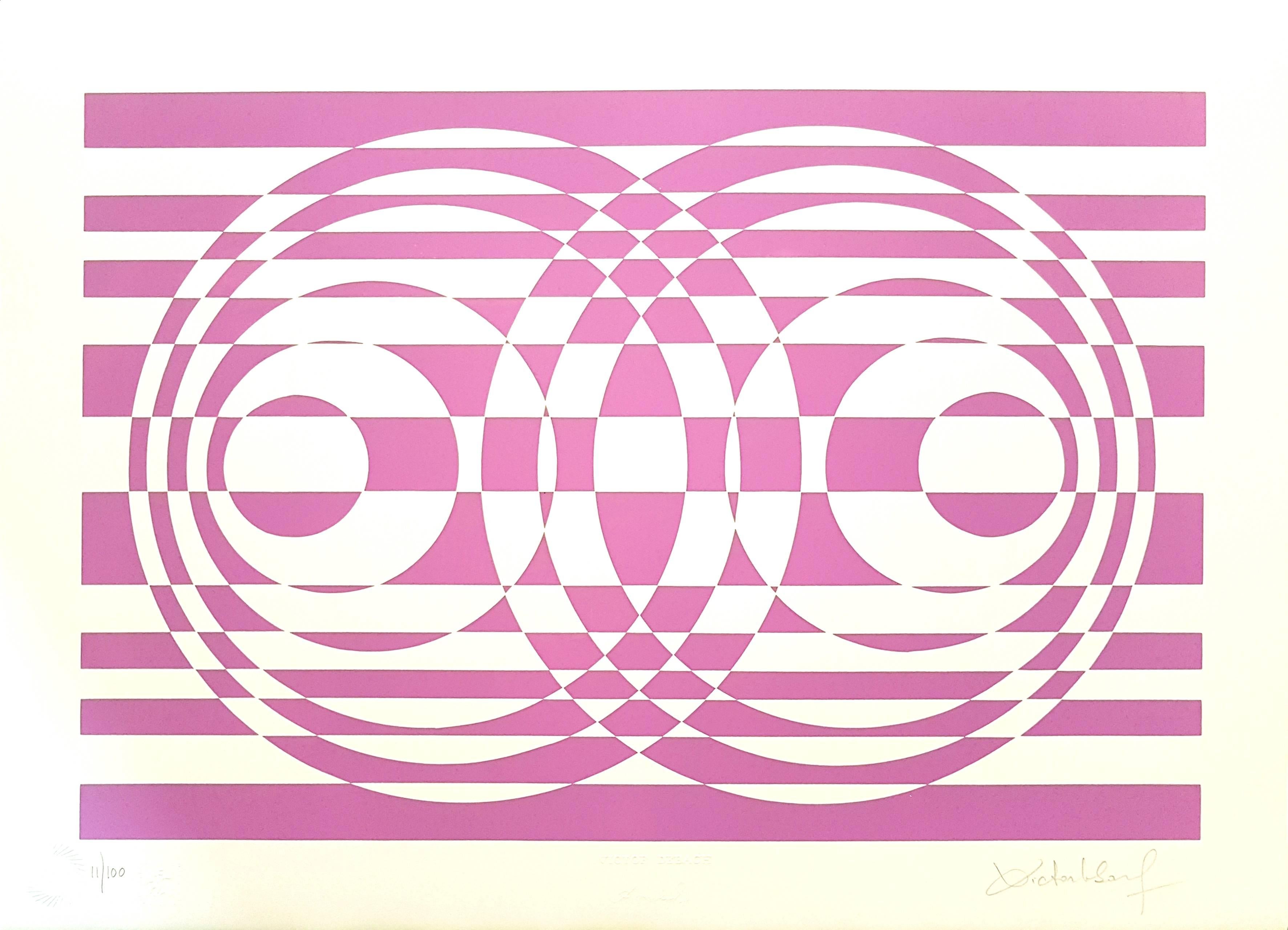 Victor Debach Abstract Print - Purple Composition