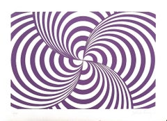 Purple Composition - Original Screen Print by Victor Debach - 1970s