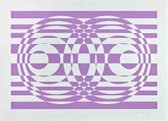Purple Composition - Screen Print by V. Debach - 1970s