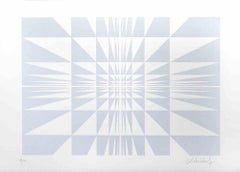 Silver Composition - Screen Print by Victor Debach - 1970s