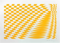 Yellow Composition - Screen Print by Victor Debach - 1970s