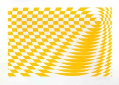 Yellow Composition - Screen Print by Victor Debach - 1970s