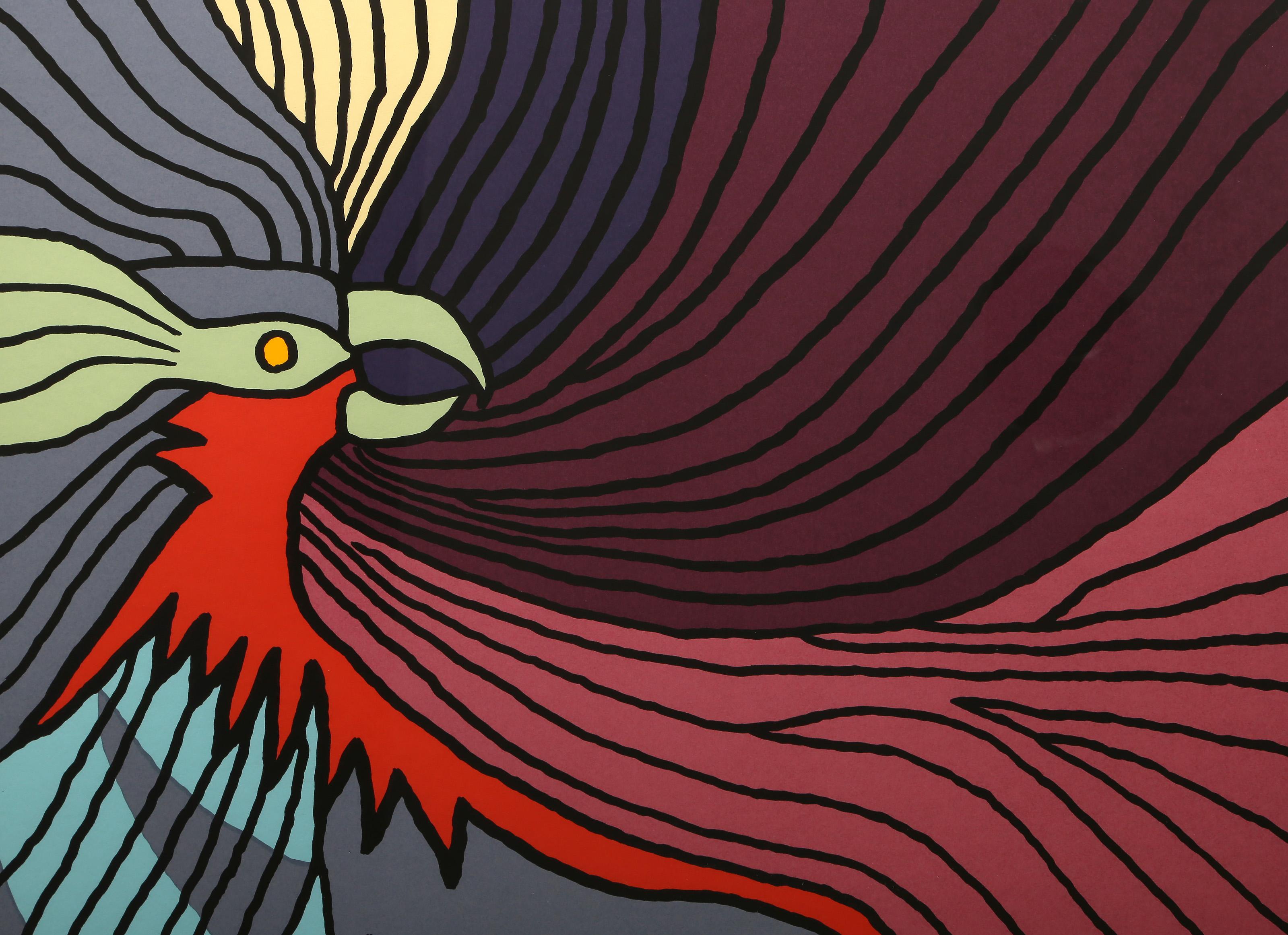 Baby Condor, Folk Art Screenprint by Victor Delfin For Sale 1