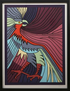 Baby Condor, Folk Art Screenprint by Victor Delfin