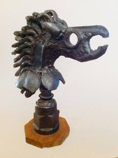 Cabeza de Caballo, Surrealist Iron Sculpture by Victor Delfin