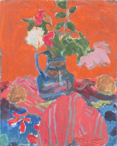 'Pink Roses in a Blue Jug', Paris, Louvre, Académie Chaumière, Carmel California