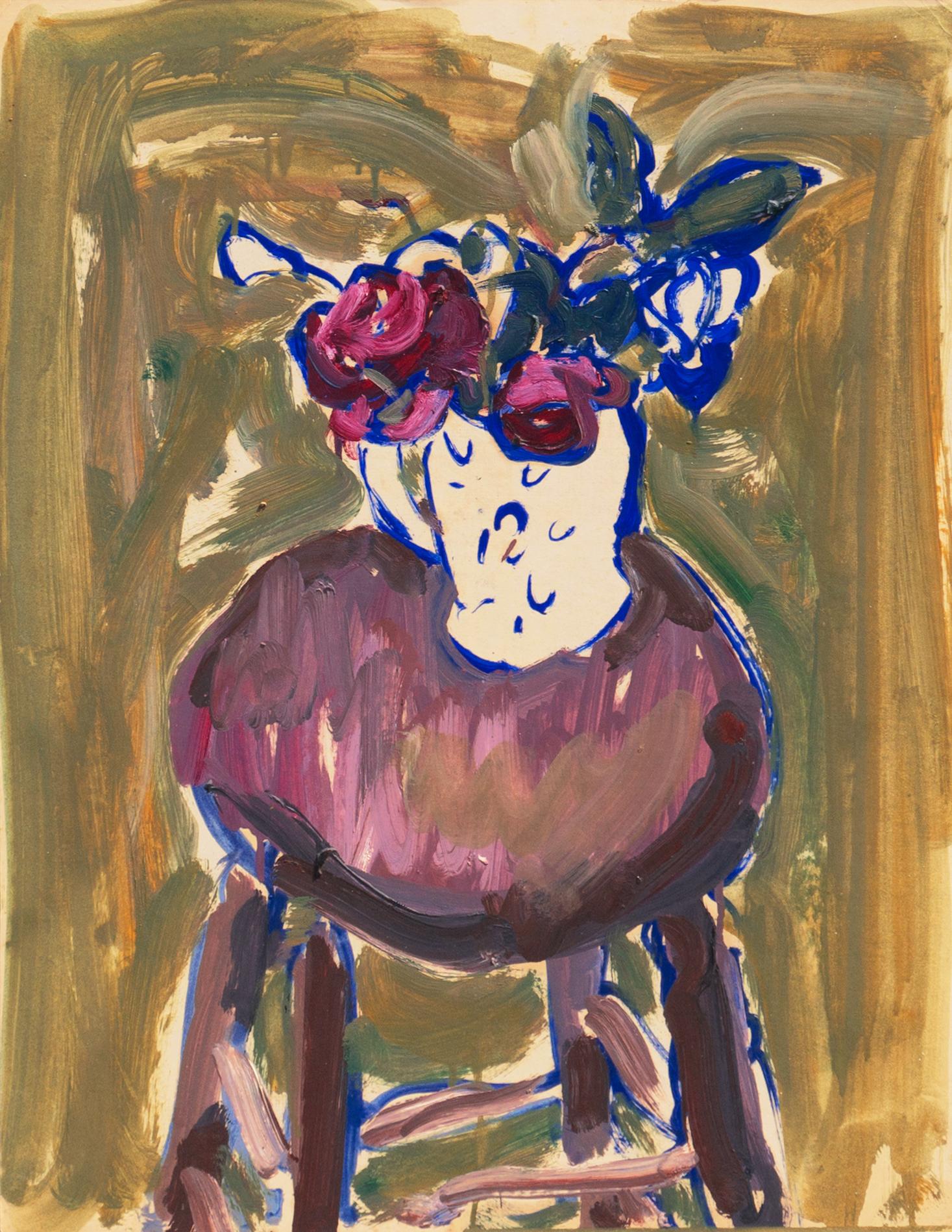Victor Di Gesu Still-Life Painting - 'Dog Roses in a White Jug', Louvre, Salon d'Automne, Académie Chaumière, LACMA