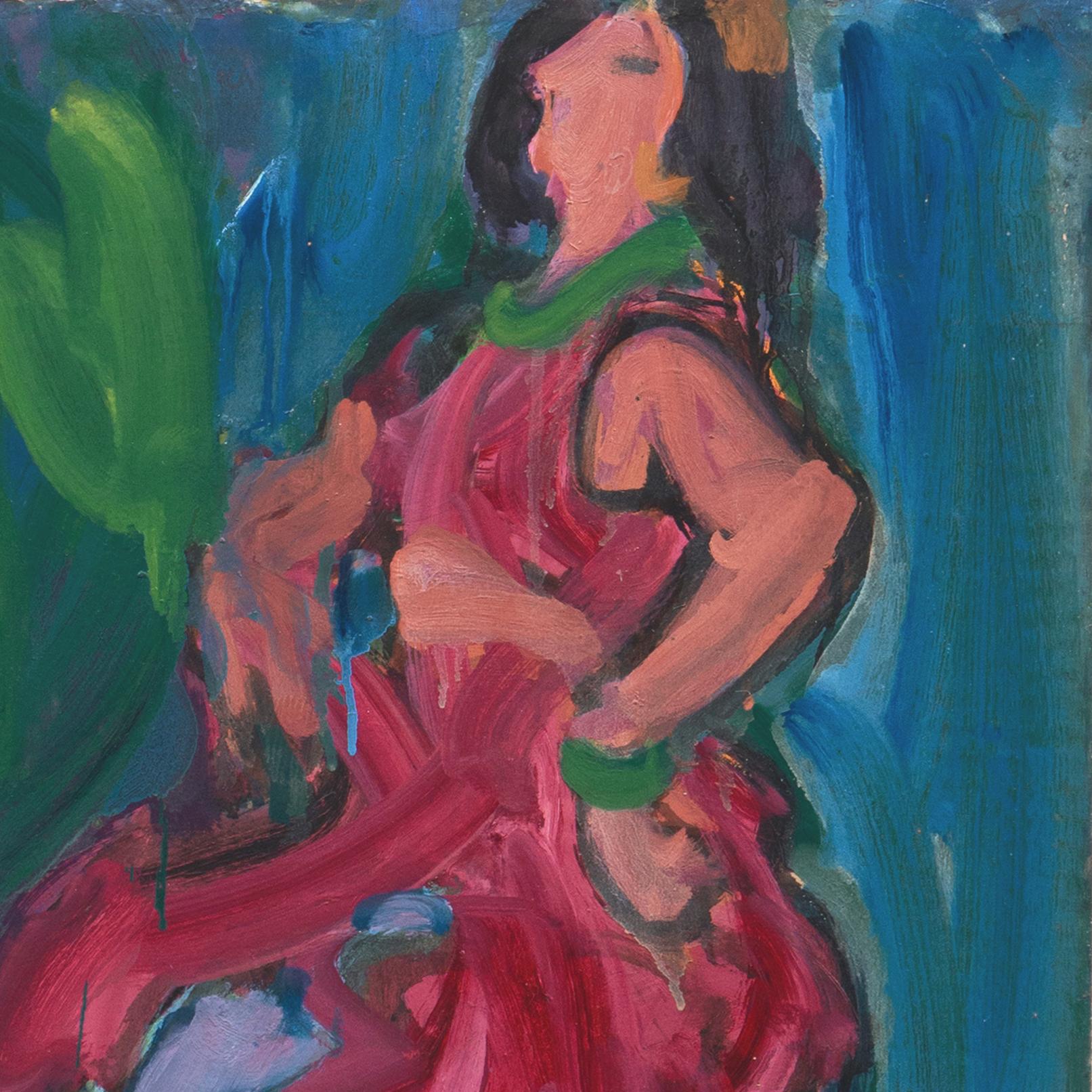 'Flamenco Dancer', Paris, Louvre, Académie Chaumière, Grand Palais, LACMA, SFAA - Black Figurative Painting by Victor Di Gesu