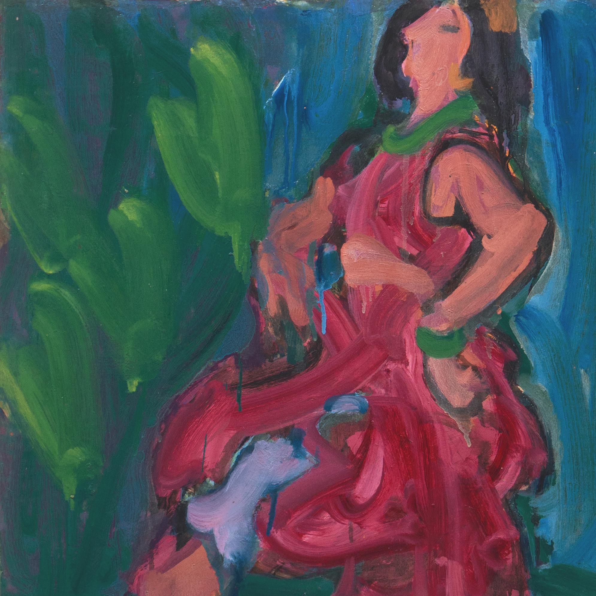 'Flamenco Dancer', Paris, Louvre, Académie Chaumière, Grand Palais, LACMA, SFAA - Post-Impressionist Painting by Victor Di Gesu