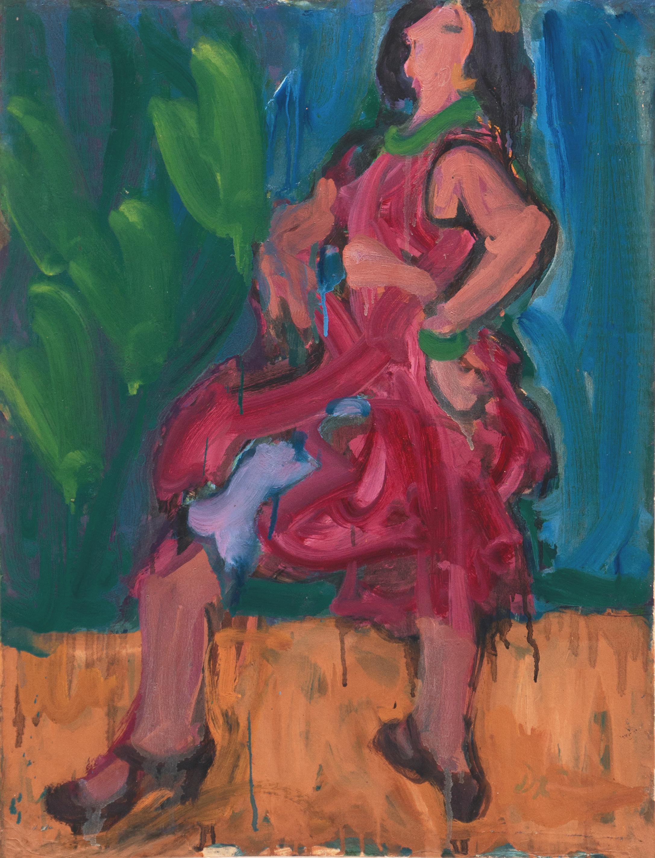 Victor Di Gesu Figurative Painting - 'Flamenco Dancer', Paris, Louvre, Académie Chaumière, Grand Palais, LACMA, SFAA