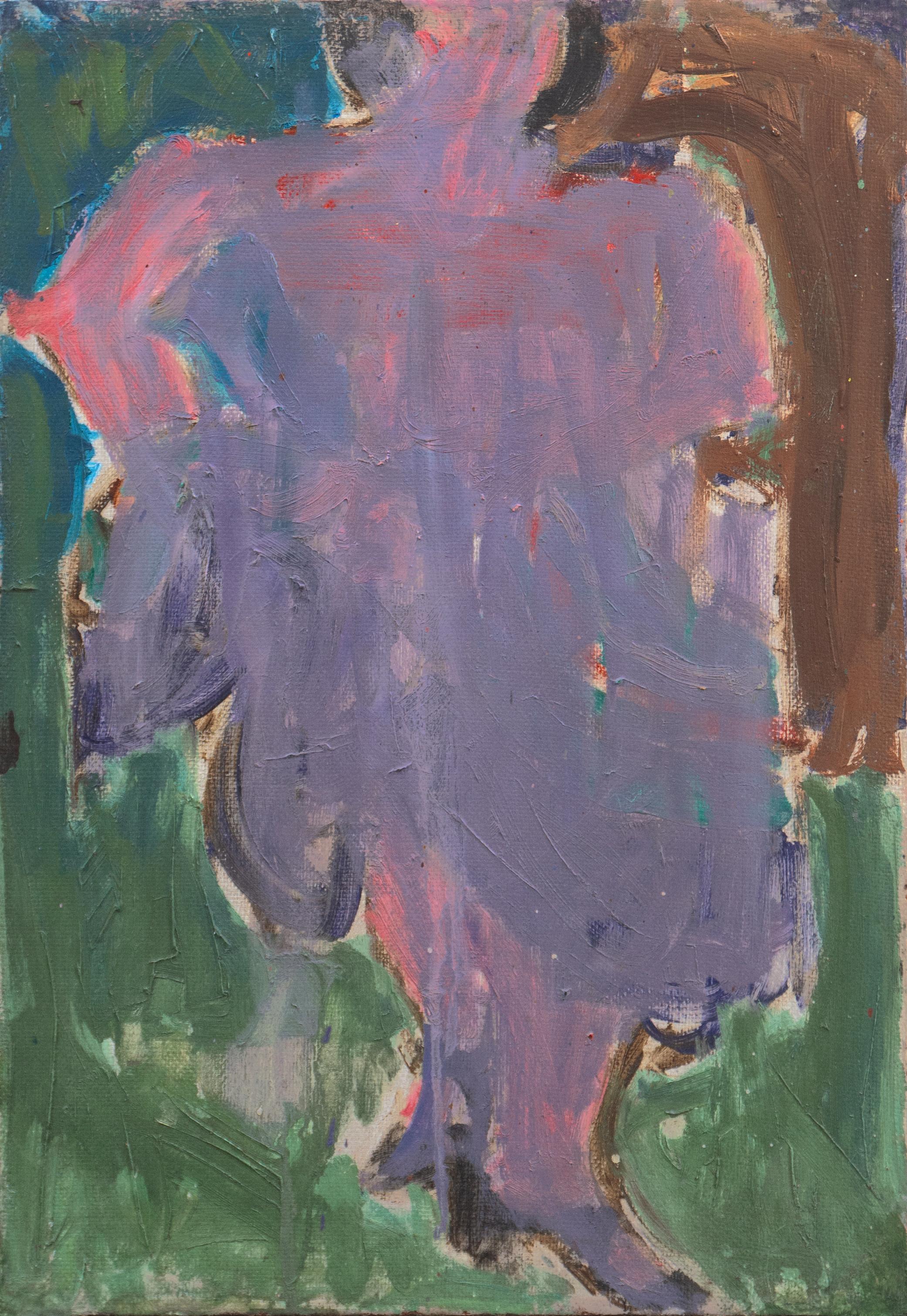 Figurative Painting de Victor Di Gesu - Bailaora de Flamenco en Lila",  París, Louvre, Salón de Otoño, LACMA, SFAA, Carmel