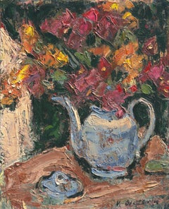 'Flowers in a Blue Teapot' (Fleurs dans une théière bleue), Paris, Louvre, Salon d'Automne, LACMA, Carmel, SFAA