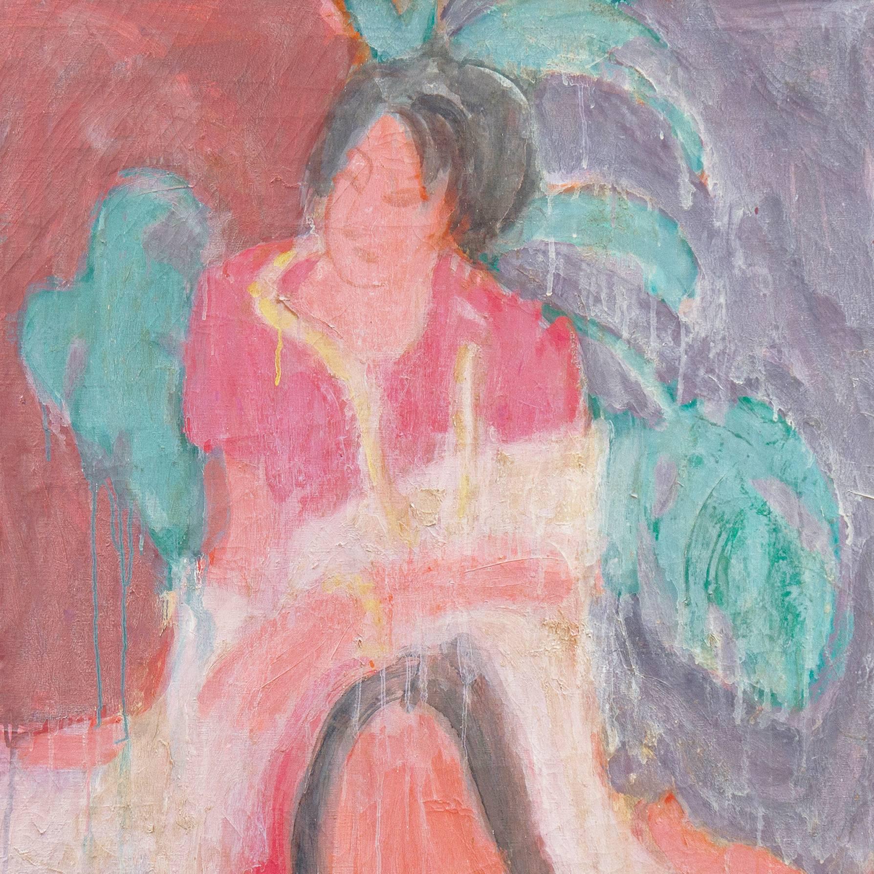 'Janet Seated', Paris, Louvre, Salon d'Automne, Académie Chaumière, LACMA, SFAA - Post-Impressionist Painting by Victor Di Gesu
