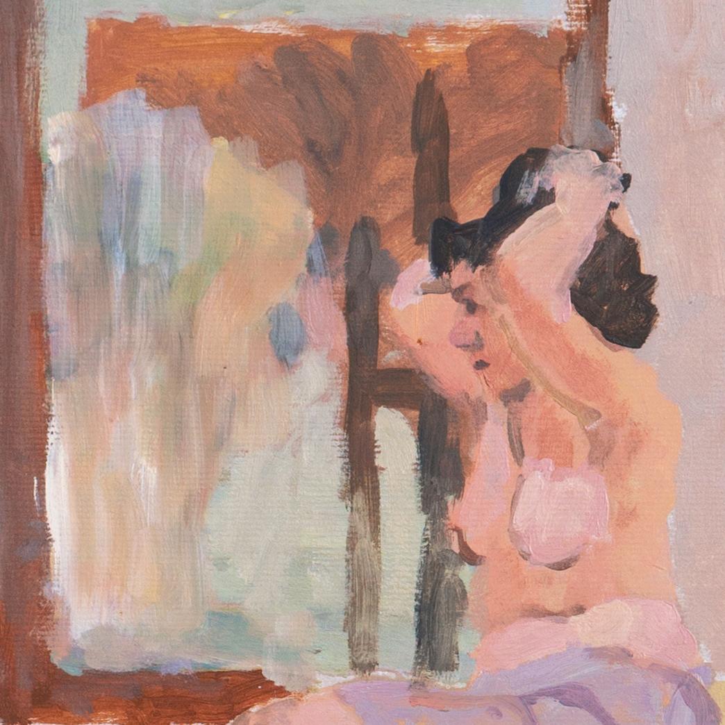 'Nude by a Mirror', Paris, Louvre, Académie Chaumière, California, LACMA, SFAA - Painting by Victor Di Gesu