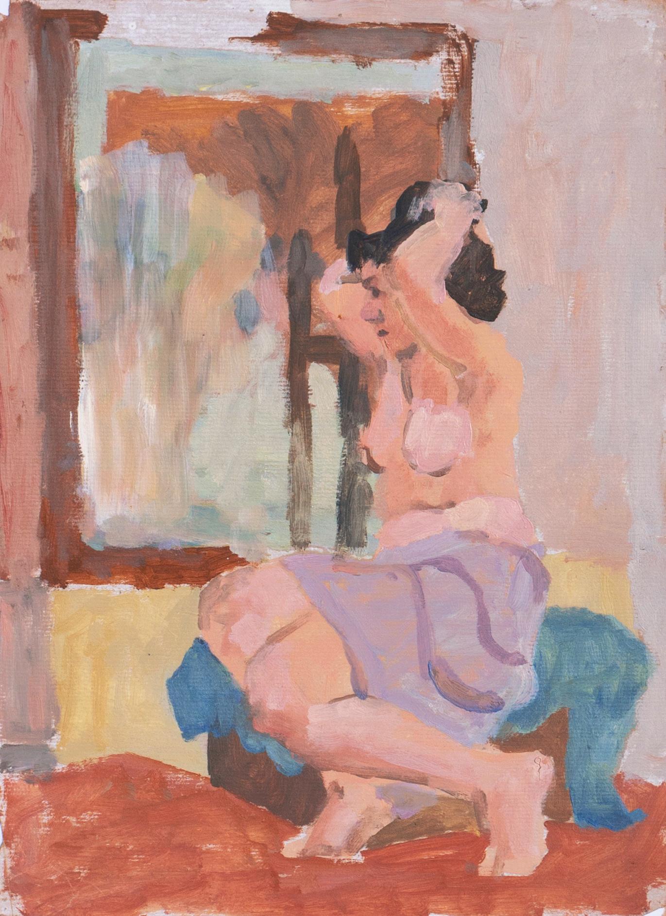 Victor Di Gesu Nude Painting - 'Nude by a Mirror', Paris, Louvre, Académie Chaumière, California, LACMA, SFAA