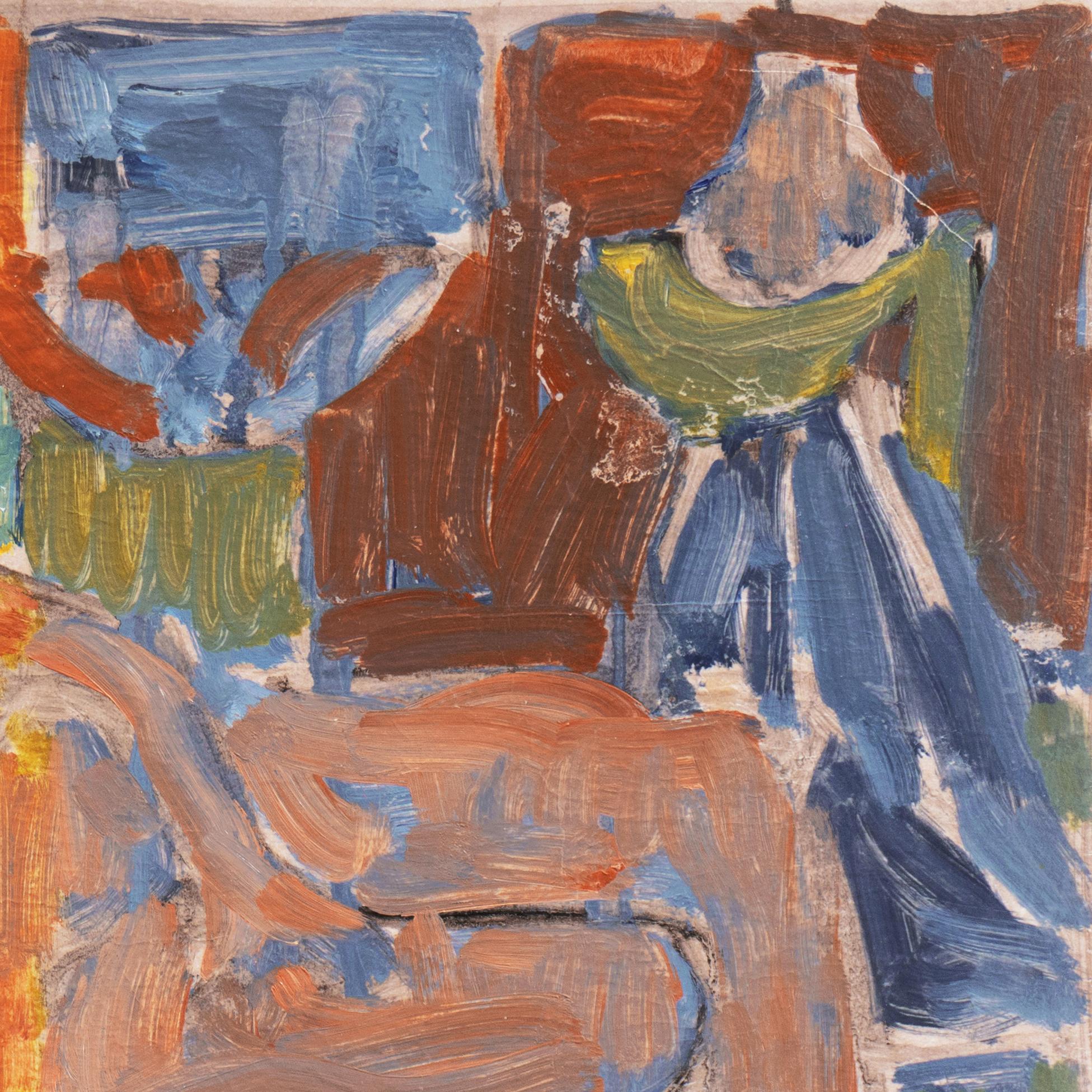 'Reclining Nude', Paris, Louvre, Salon d'Automne, Ac. Chaumière, LACMA, SFAA - Figurative Painting Marrón de Victor Di Gesu