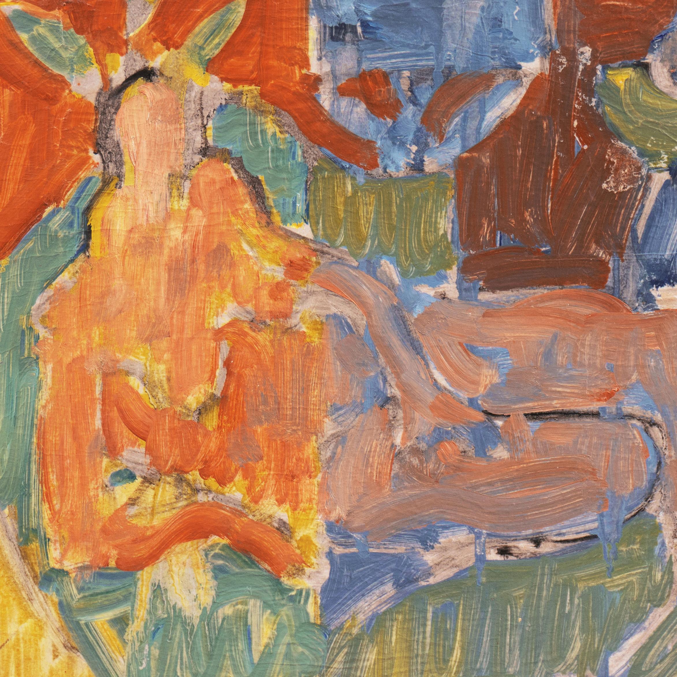 'Reclining Nude', Paris, Louvre, Salon d'Automne, Académie Chaumière, LACMA, SFAA

Painted circa 1955 by Victor Di Gesu (American, 1914-1988) and stamped verso with Victor di Gesu estate stamp.

Winner of the Prix Othon Friesz, Victor di Gesu first