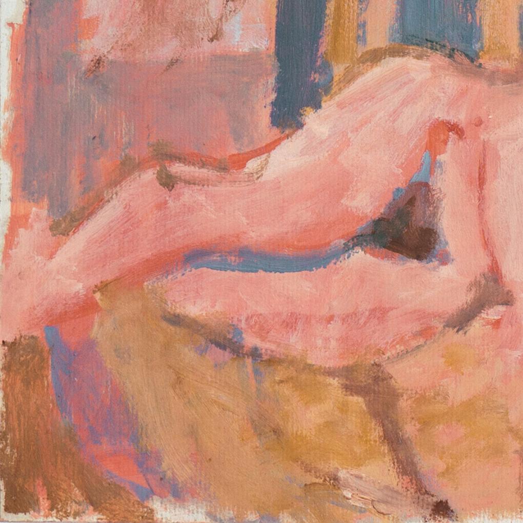 'Reclining Nude', Paris, Louvre, Académie Chaumière, LACMA, SFAA, California - Brown Nude Painting by Victor Di Gesu