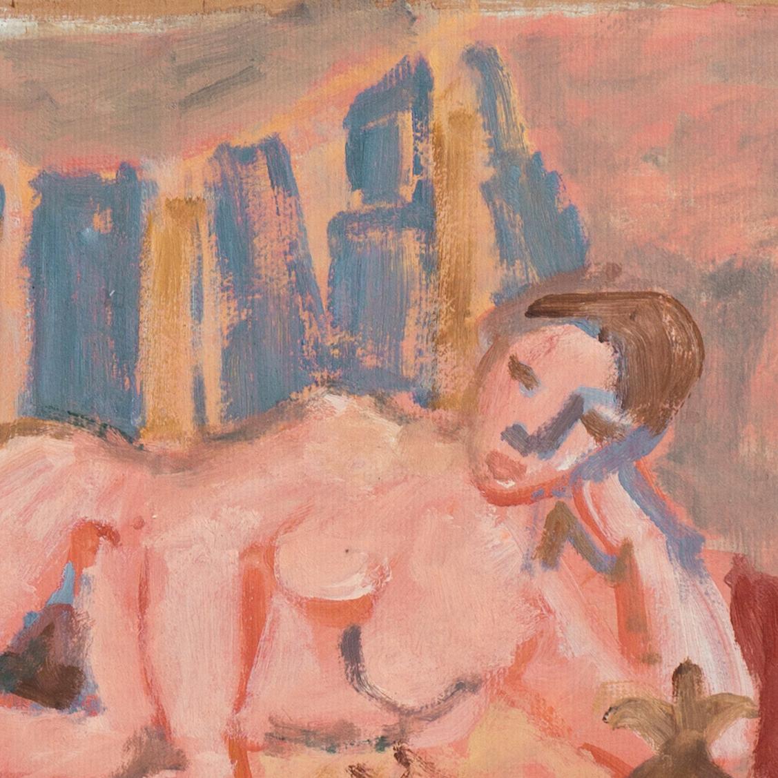 Painted circa 1955 by Victor Di Gesu, (American, 1914-1988) and stamped verso with Victor Di Gesu Estate stamp.

Winner of the Prix Othon Friesz, Victor di Gesu first attended the Los Angeles Art Center and the Chouinard Art School before moving to