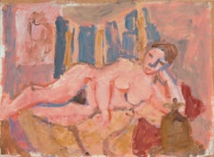 Vintage 'Reclining Nude', Paris, Louvre, Académie Chaumière, LACMA, SFAA, California