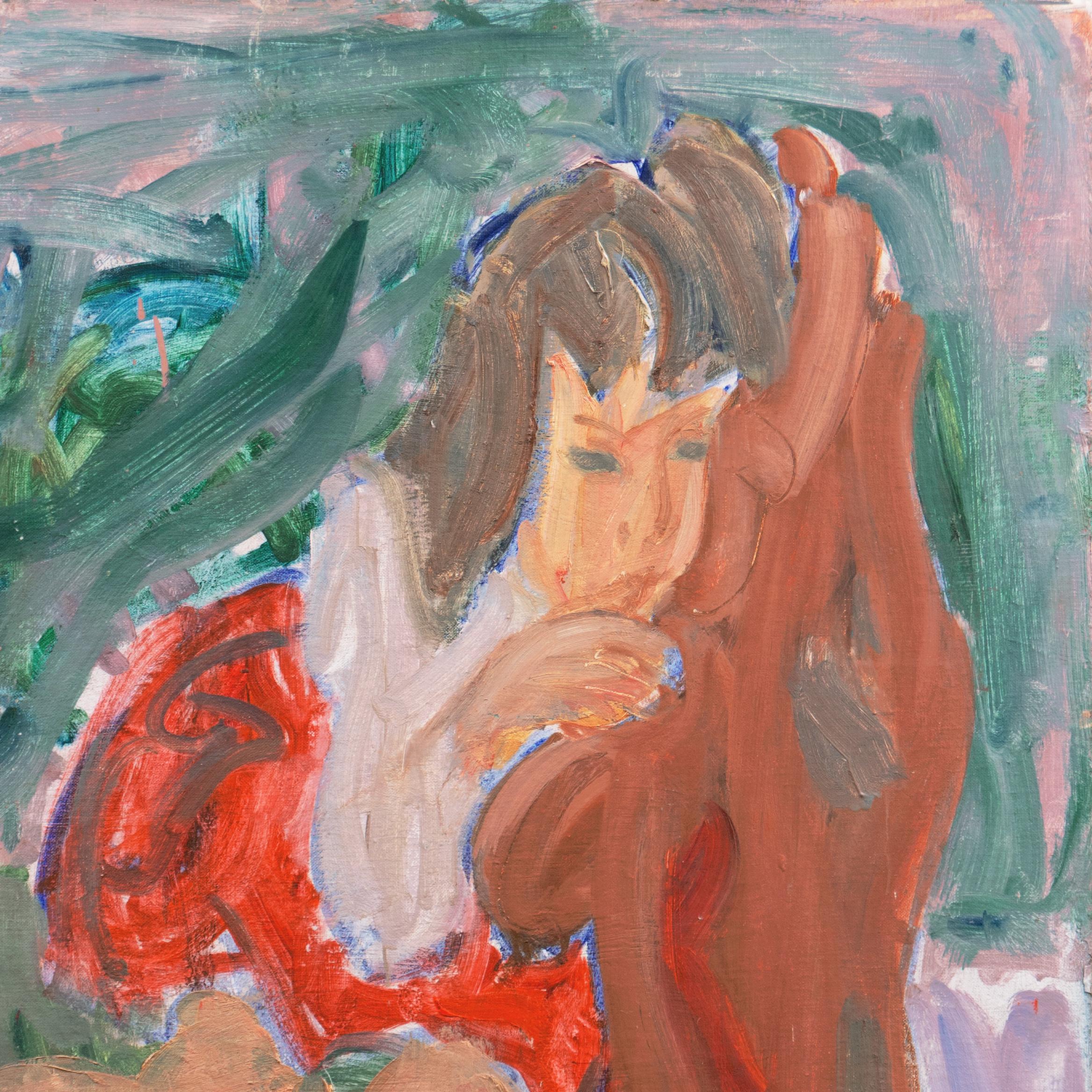 Signed lower right, 'Di Gesu' for Victor Di Gesu (American, 1914-1988) and dated 1971; additionally signed, verso, and titled, 'Leslie'.

Winner of the Prix Othon Friesz, Victor di Gesu first attended the Chouinard Art School before moving to Paris