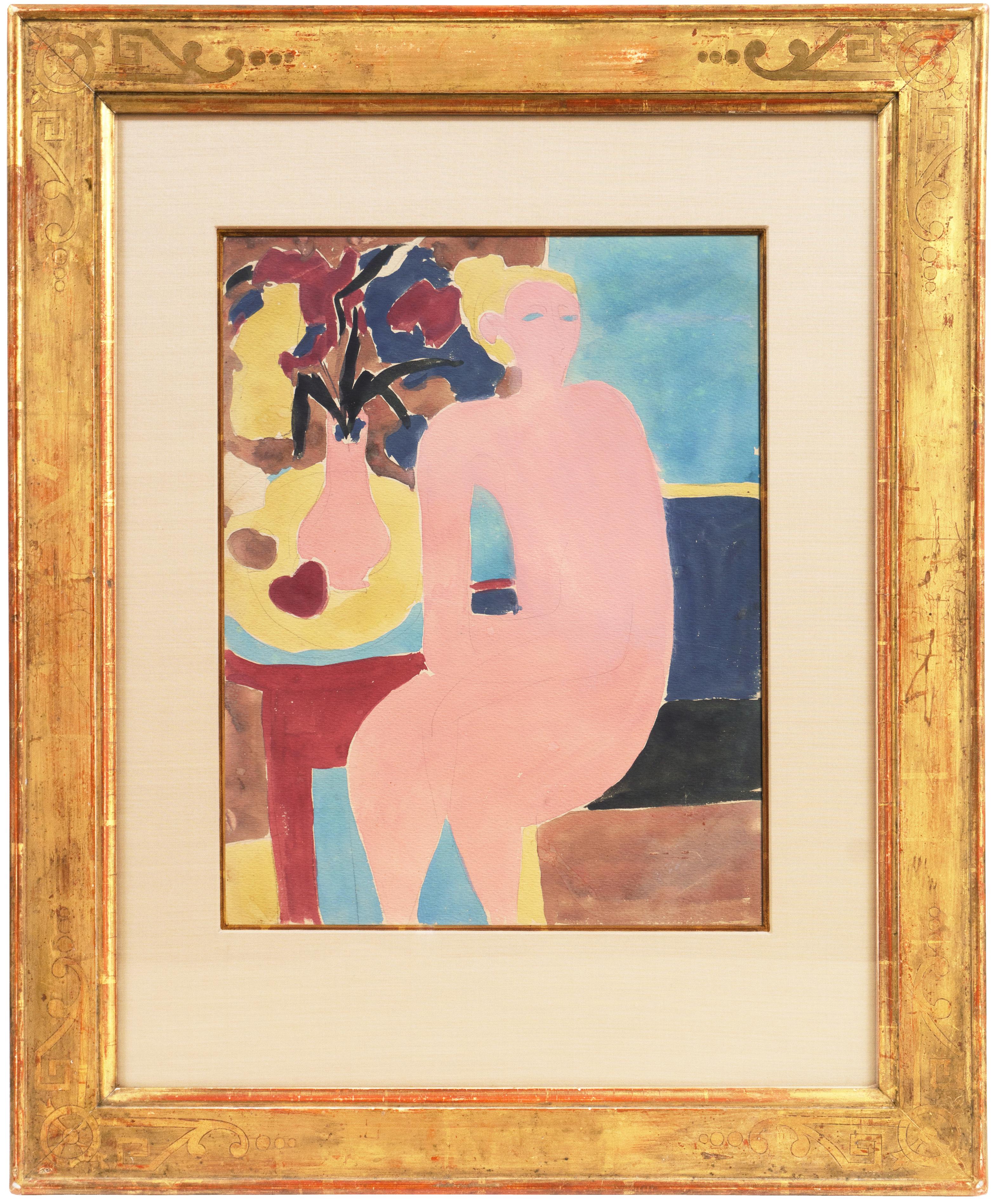 'Seated Nude', Paris, Louvre, LACMA, Académie Chaumière, SFAA, California Fauve - Painting by Victor Di Gesu