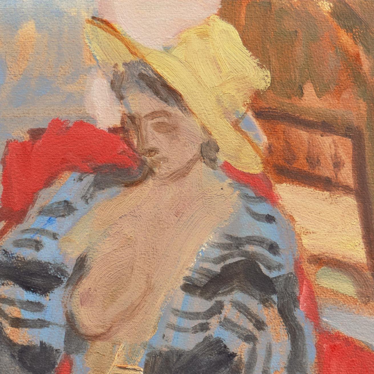 'Seated Nude', Louvre, Académie Chaumière, LACMA - Painting by Victor Di Gesu