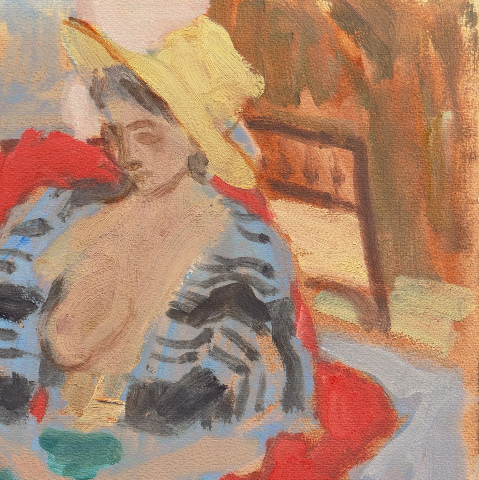 'Seated Nude', Louvre, Académie Chaumière, LACMA - Post-Impressionist Painting by Victor Di Gesu