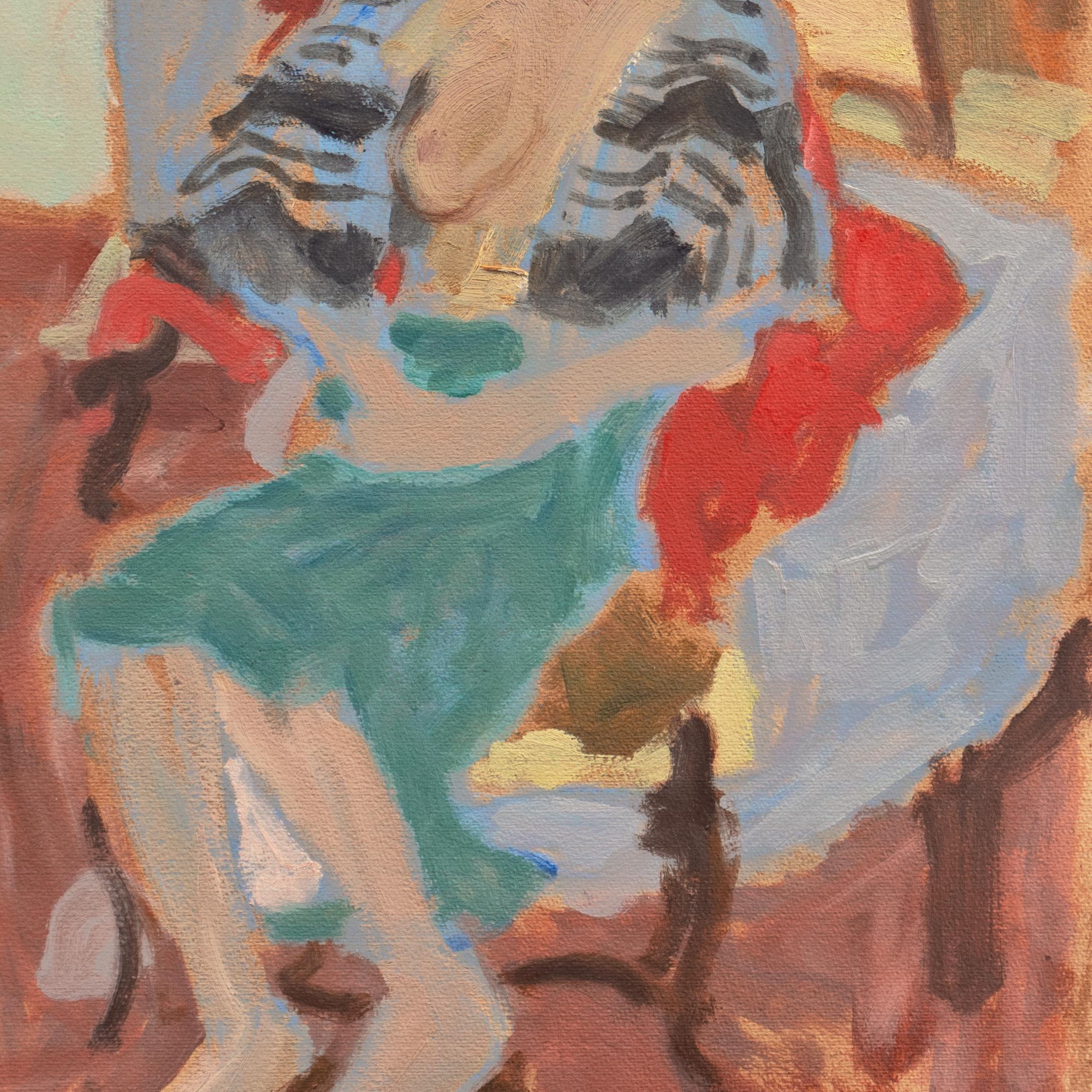'Seated Nude', Louvre, Académie Chaumière, LACMA - Brown Nude Painting by Victor Di Gesu