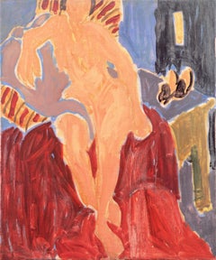 Vintage 'Seated Nude', Paris, Louvre, Academie Chaumiere, Carmel, California, LACMA, Oil