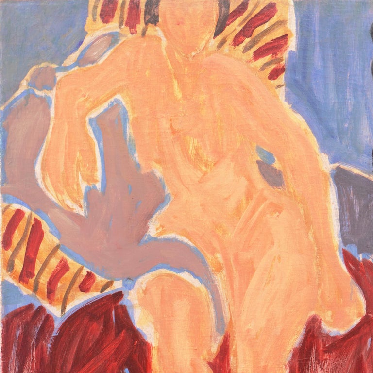 'Seated Nude', Paris, Louvre, Academie Chaumiere, Carmel, California, LACMA, Oil - Post-Impressionist Painting by Victor Di Gesu