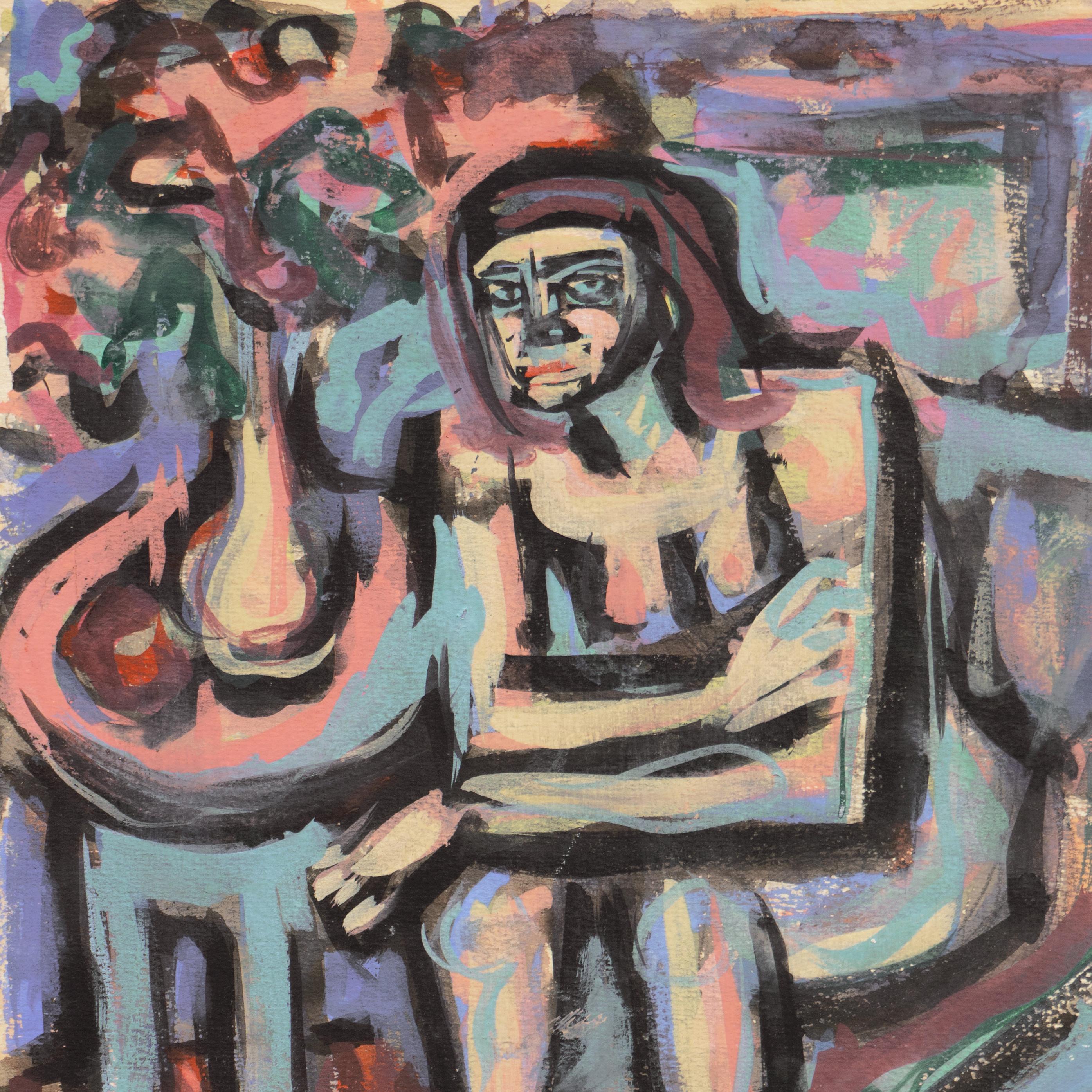 Desnudo sentado