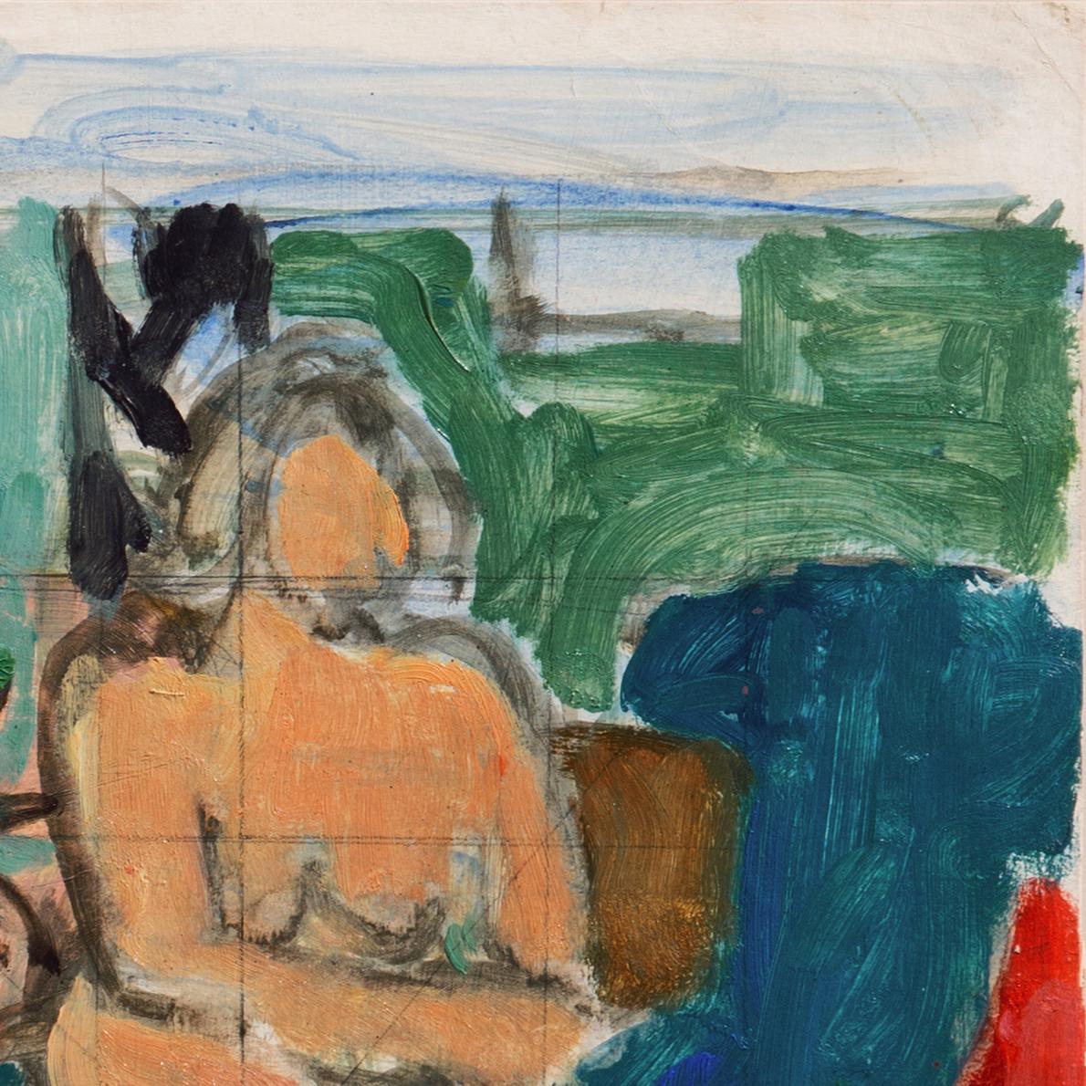 'Seated Nude', Paris, Louvre, Salon d'Automne, Académie Chaumière, SFAA, LACMA - Post-Impressionist Painting by Victor Di Gesu