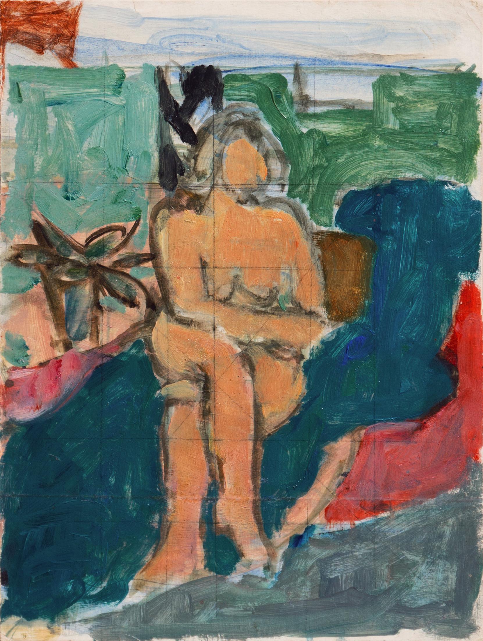 Sitzender Akt", Paris, Louvre, Salon d'Automne, Académie Chaumière, SFAA, LACMA