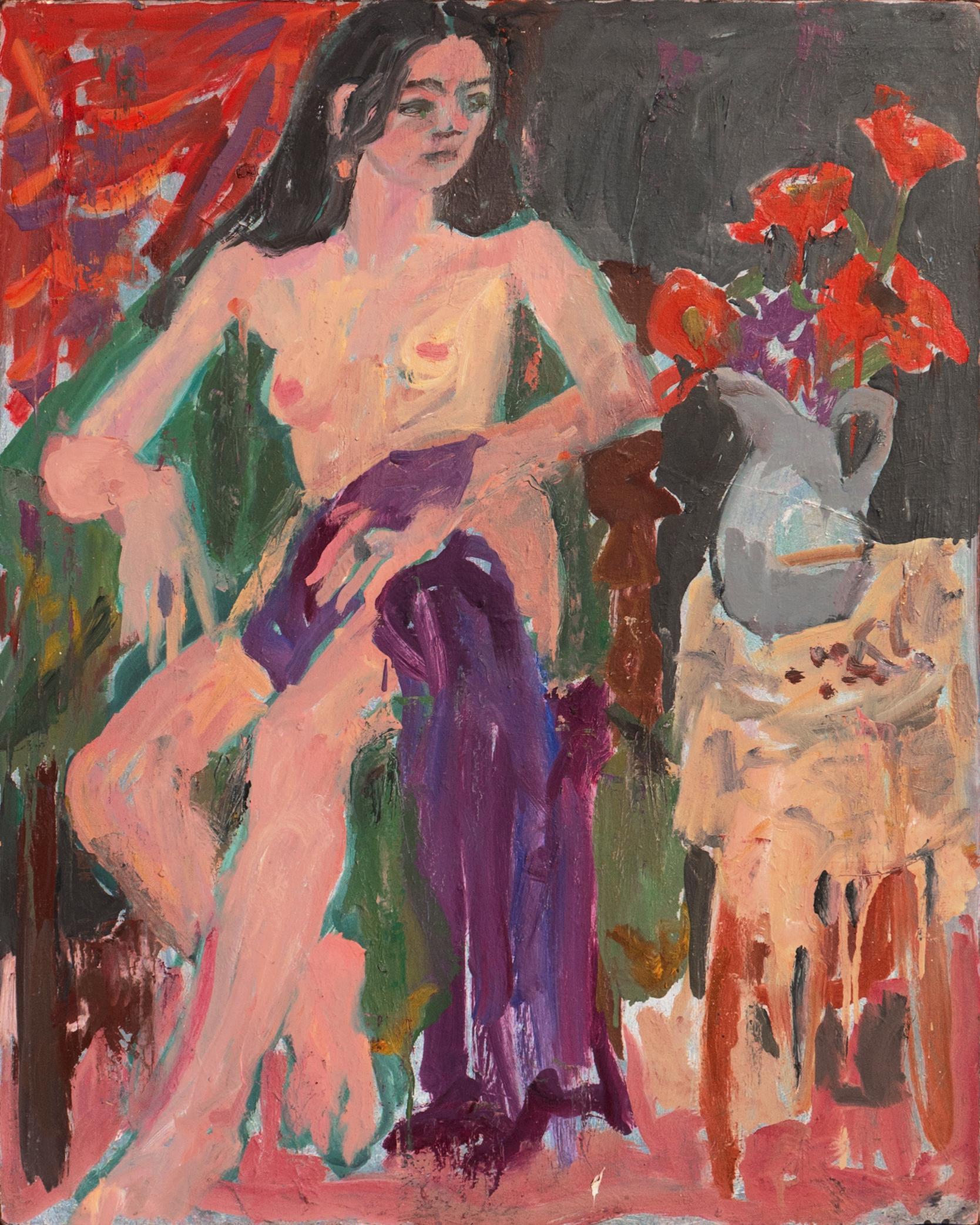 'Seated Nude with Flowers' Paris, Louvre, Académie Chaumière, SFAA, LACMA